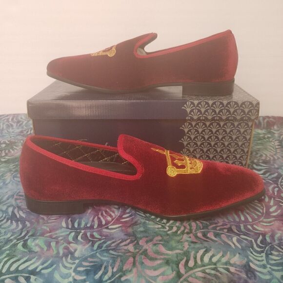MEN'S AMALI VELVET SLIP ON SHOES WITH JEWELRY COUNT PIECE DRESS SHOE. - Picture 2 of 8